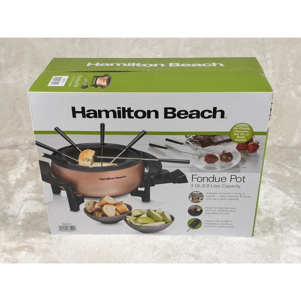 12-Cup Electric Fondue Pot Set with Temperature Control, 5 Color-Coded Forks GS